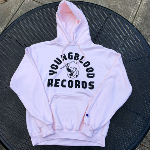 Youngblood Champion Hoodie LIGHT PINK w/ Black Ink