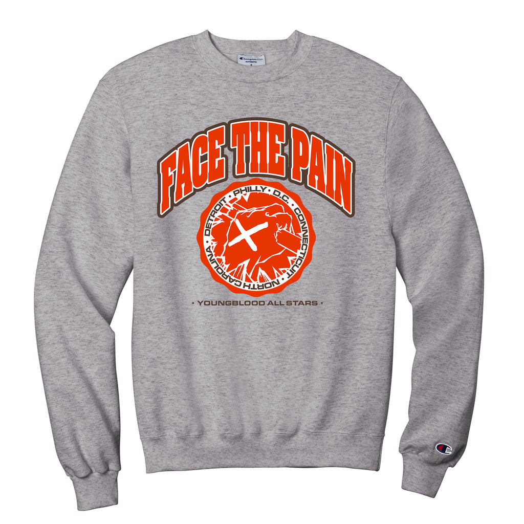 Face The Pain "Youngblood Allstars" LIGHT STEEL Champion Crewneck PRE-ORDER