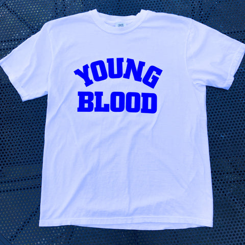Youngblood "City Bold" WHITE w/ Blue Ink Comfort Colors Shirt