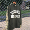 Younglood Felt Lettering Hood Army Green w/ Antique White Lettering