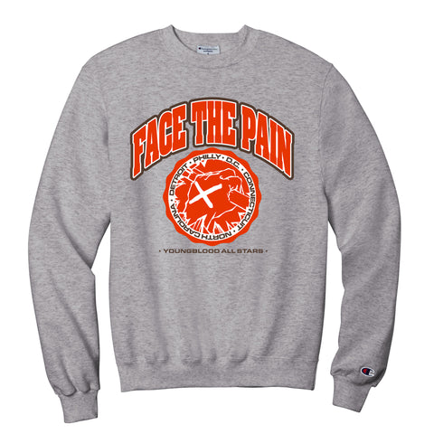 Face The Pain "Youngblood Allstars" LIGHT STEEL Champion Crewneck PRE-ORDER