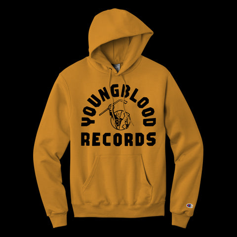 Youngblood Champion Hoodie GOLD GLINT w/ Black Ink PRE-ORDER (one left in EXTRA LARGE)