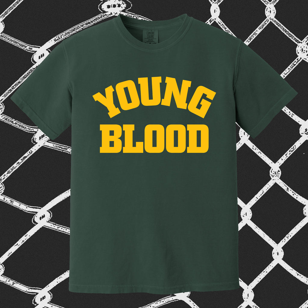 Youngblood "City Bold" BLUE SPRUCE w/ Gold Ink Comfort Colors Shirt