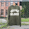 Younglood Felt Lettering Hood Army Green w/ Antique White Lettering