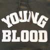 Younglood Felt Lettering Hood Army Green w/ Antique White Lettering